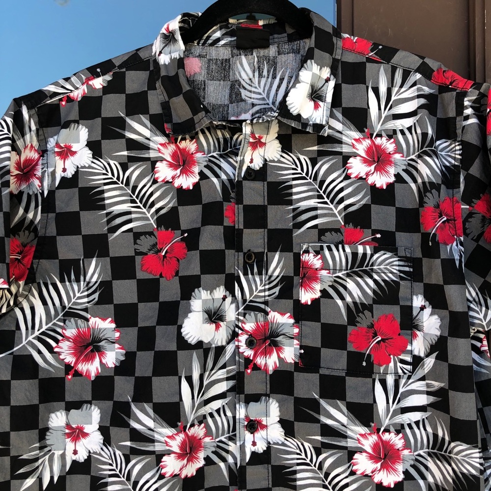 Southpole Checked Hawaiian Camp Shirt L